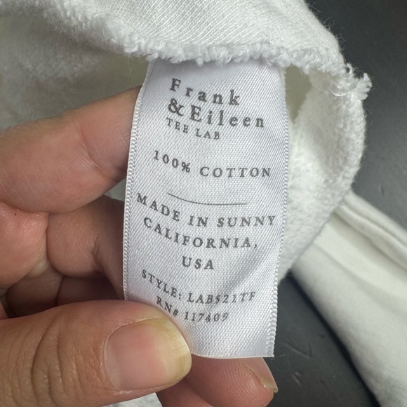 Frank & Eileen Kane Caplet Hoodie Sweatshirt Cream Grey Stripe Size Small - Picture 5 of 8